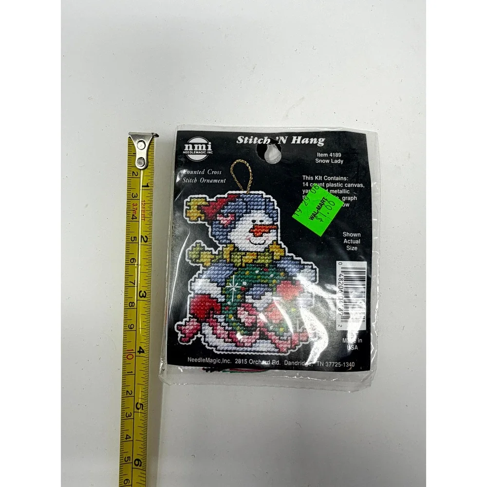 Needle Magic Stitch N Hang Snow Lady Counted Cross Stitch Ornament Kit 4189 New